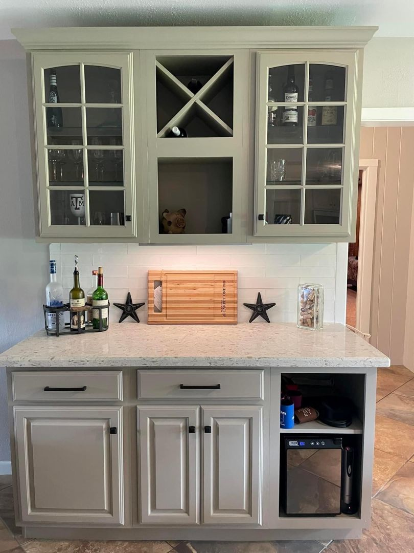 Custom cabinetry for a wet bar